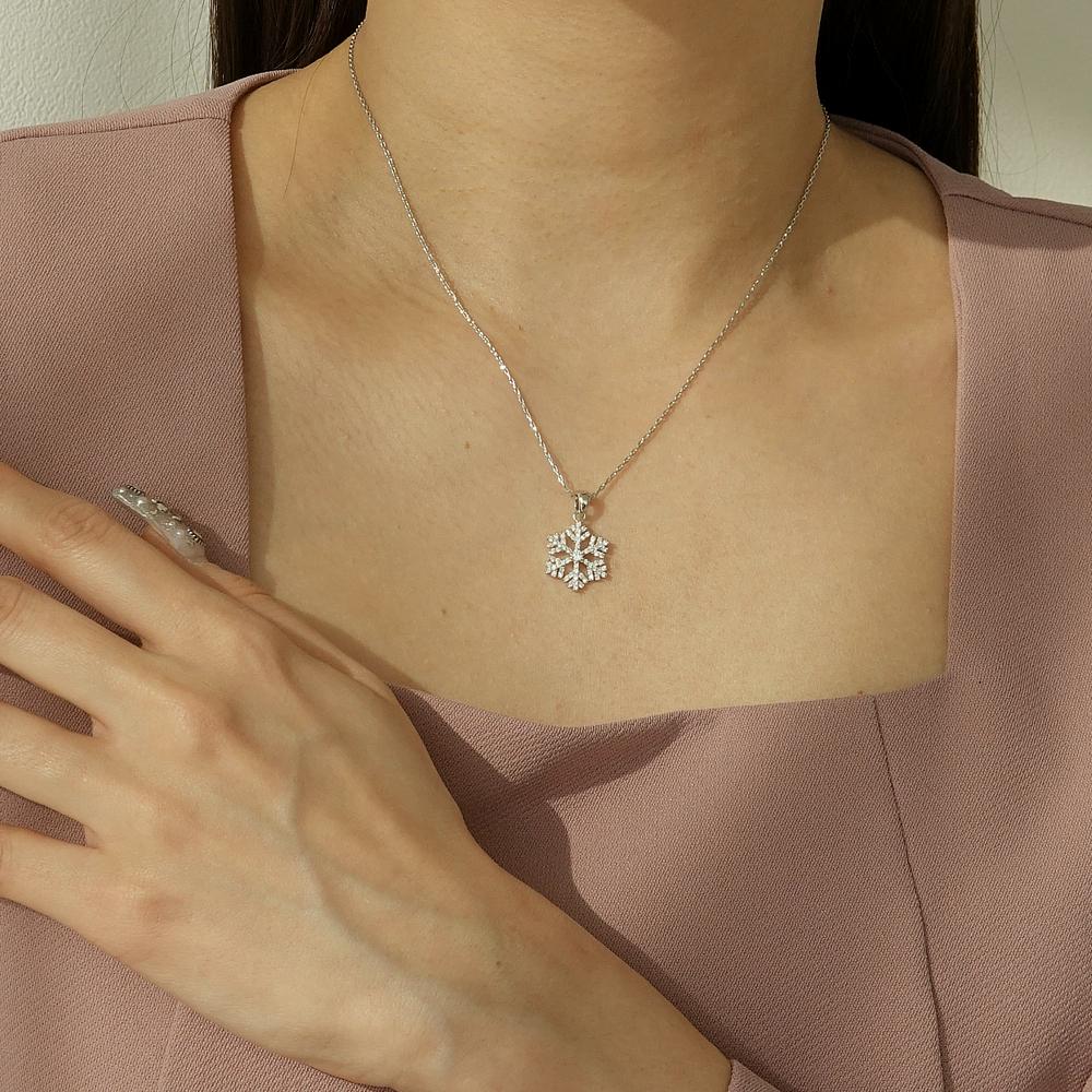 Monograph Snow Necklace Mgnl0358 Rhodium Plated (White Gold)