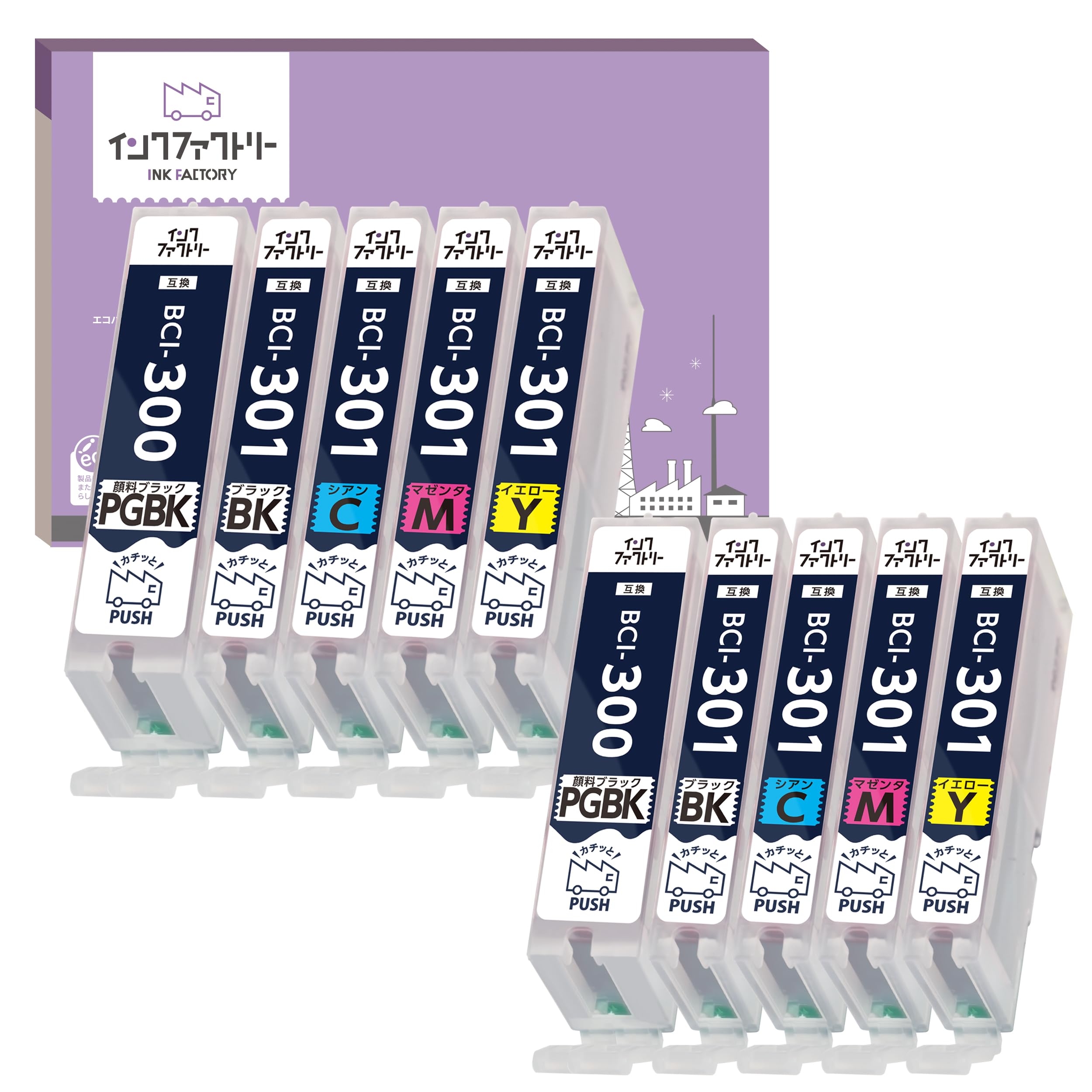 

Ink Factory Compatible Ink Cartridges for Canon BCI300 5MP Colors x 2 Level Detection Set is Compatible PIXUS TS7530 BCI-301/300, BCI301, (5 Sets),