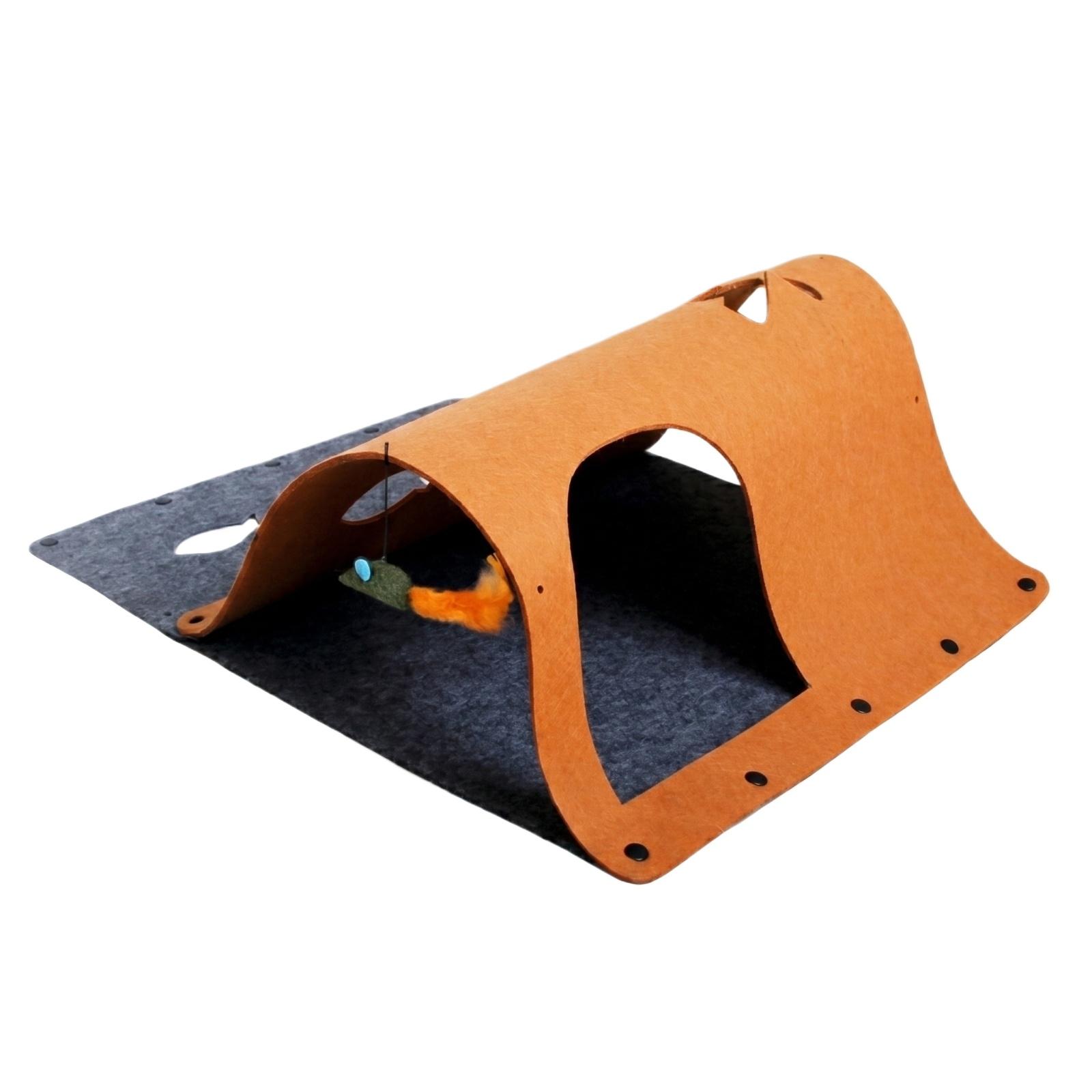 Multifunctional Cat Tunnel with Scratching Board Indoor Cat Play Tunnel Foldable Hidden Cat Toy Sleeping and Playing Integrated Cat Tunnel 44x60cm One Size