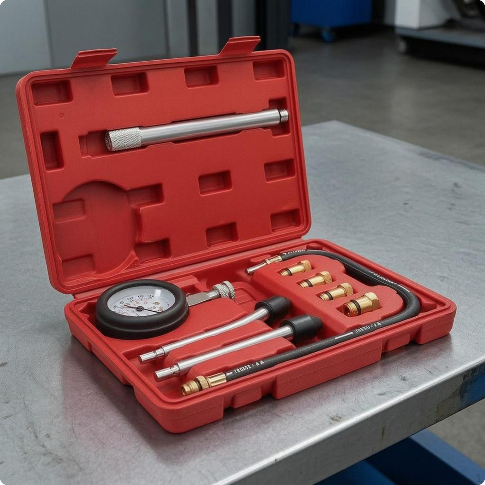 Cylinder Pressure Testing Kit Threaded Adapters Compression Tester Metal Components