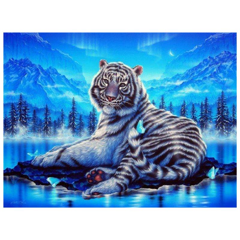 

5D DIY алмазная живопись животное тигр пейзаж вышивка крестиком полная дрель круглая алмазная вышивка мозаика художественная картина домашний декор Full Round 40x50CM