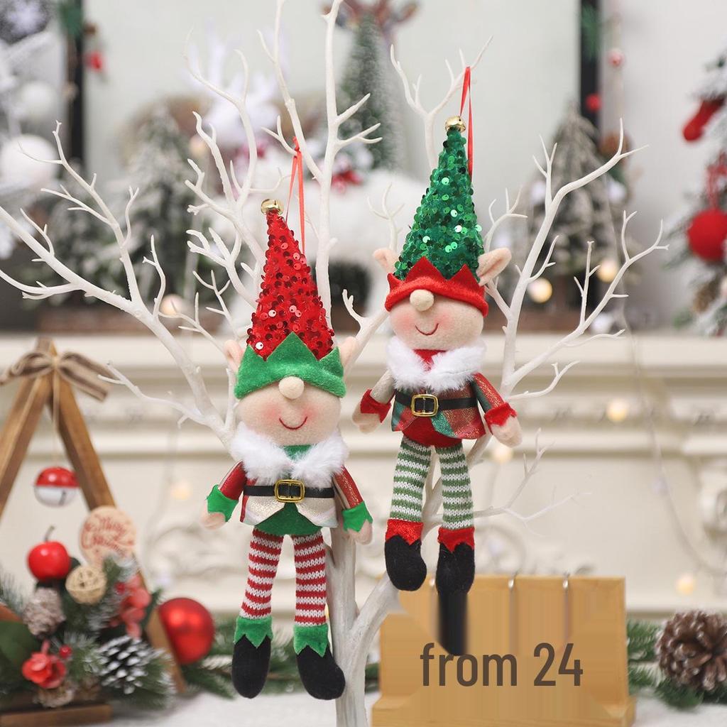 Festive Elf Figure Ornament - Cartoon Doll for Christmas Tree Decoration