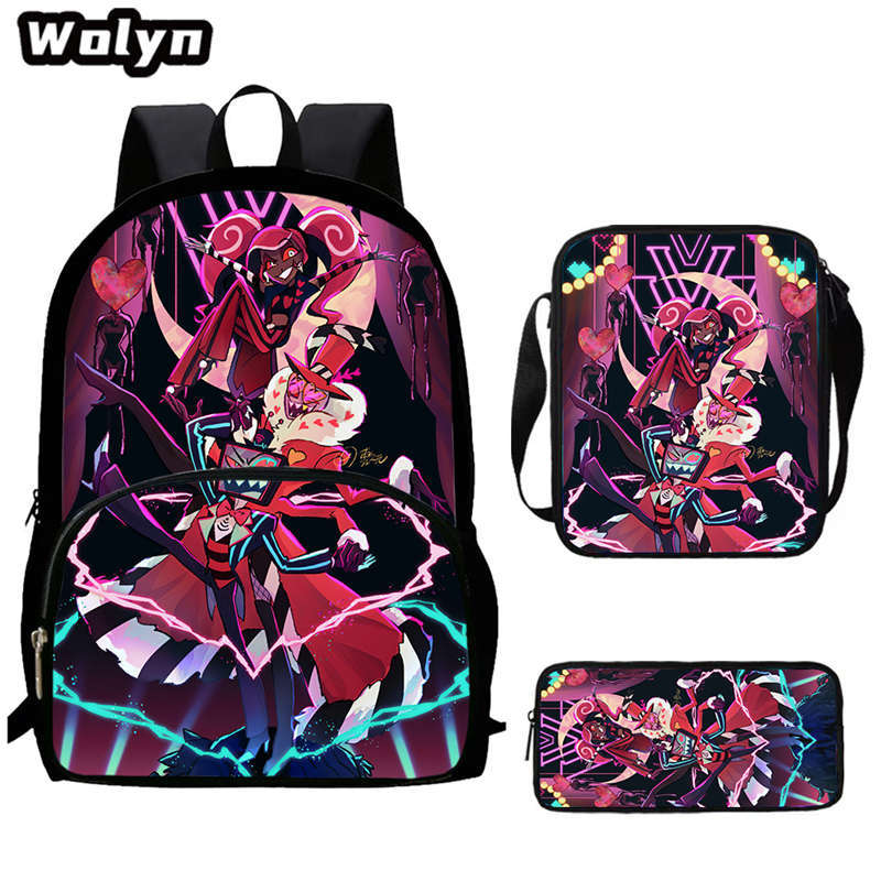 Hell Inn Hazbin Hotel Student School Bag High Value Leisure Oxford Ridge Relief Backpack