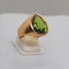 Pear Cut Green Peridot 925 Sterling Silver yellow gold fill ring jewelry, Handmade Peridot Ring