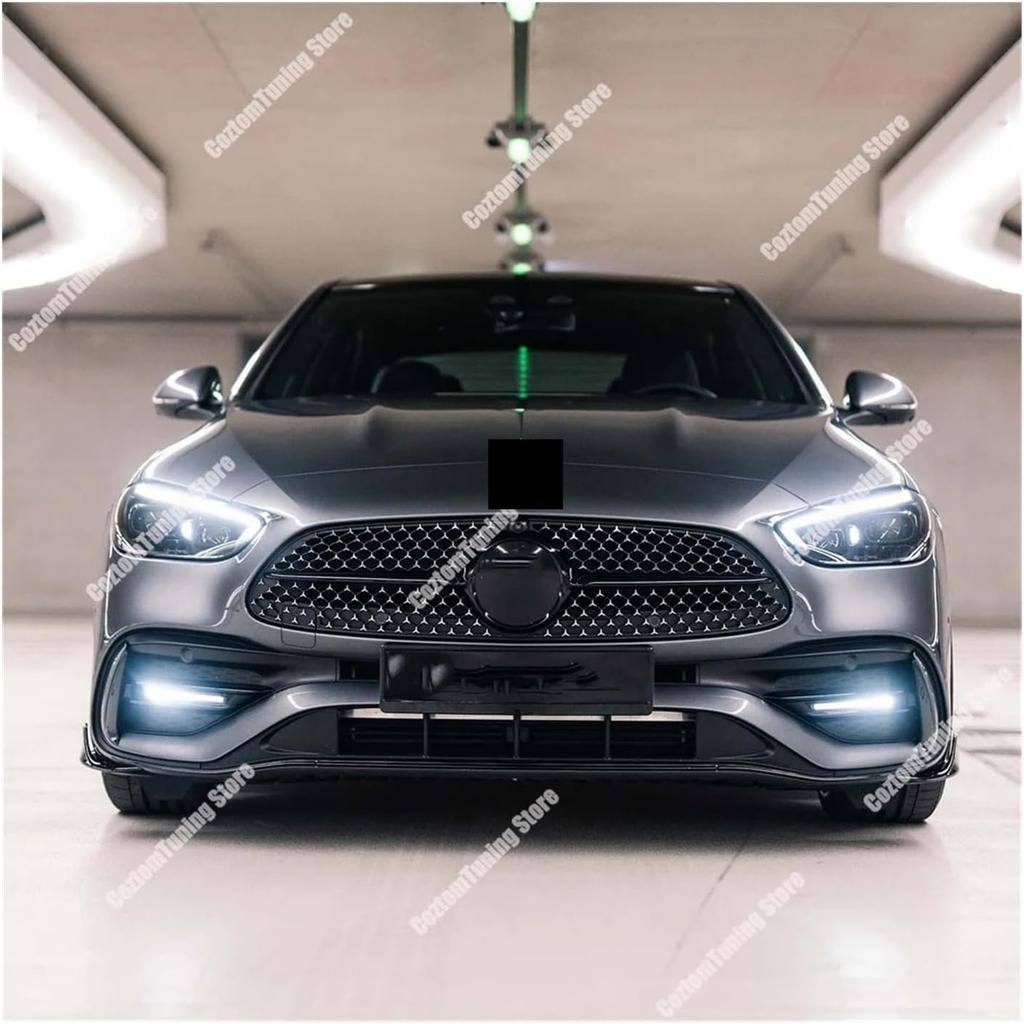 Compatible With Mercedes W206 B Style Front Inserts With LED Locating Light C Class C200 C300e C400e C43 2021-2023 Foglamp Grille LED Trim