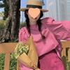 2025 Spring/Autumn French Puff Sleeve Round Neck Women's Casual Loose Top