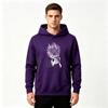Men's Anime Character Print Pullover Hoodie Casual Long Sleeve Light Purple Graphic Sweatshirt