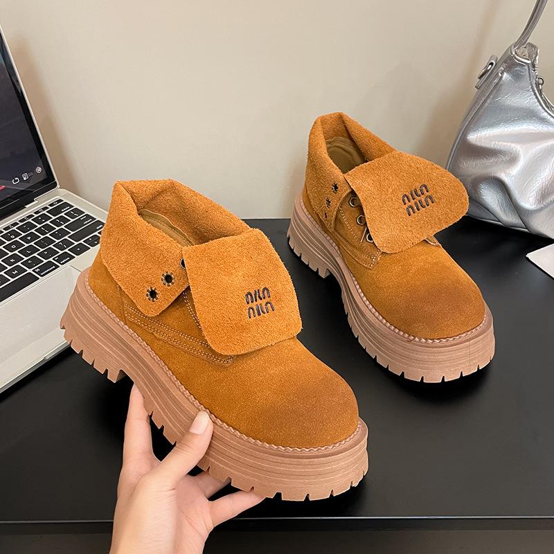 Wasteland wind matowe botki Martin damskie jesienne nowe klapowe buty lokomotywowe dominujące brytyjskie buty na podeszwie muffinowej fala