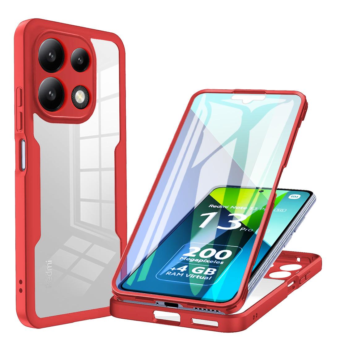 

Чехол 360 полной защиты для Xiaomi Redmi Note 14 13 12 11 10 Pro Plus 14S 12S 11S 10S 9S Redmi 13C 12C Защита экрана Чехол для телефона Note 12 Pro Plus красный