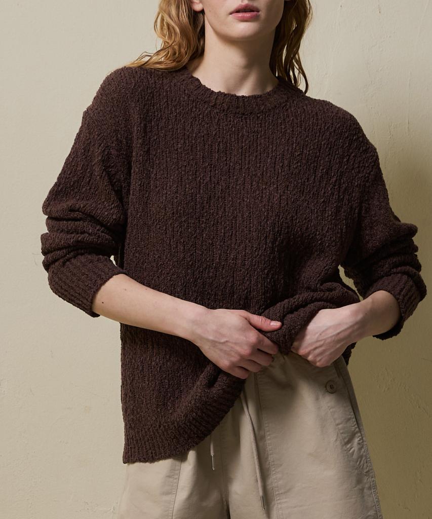 SHINE ON YOU Cotton Blend Loose Knit_ Deep Cocoa Brown