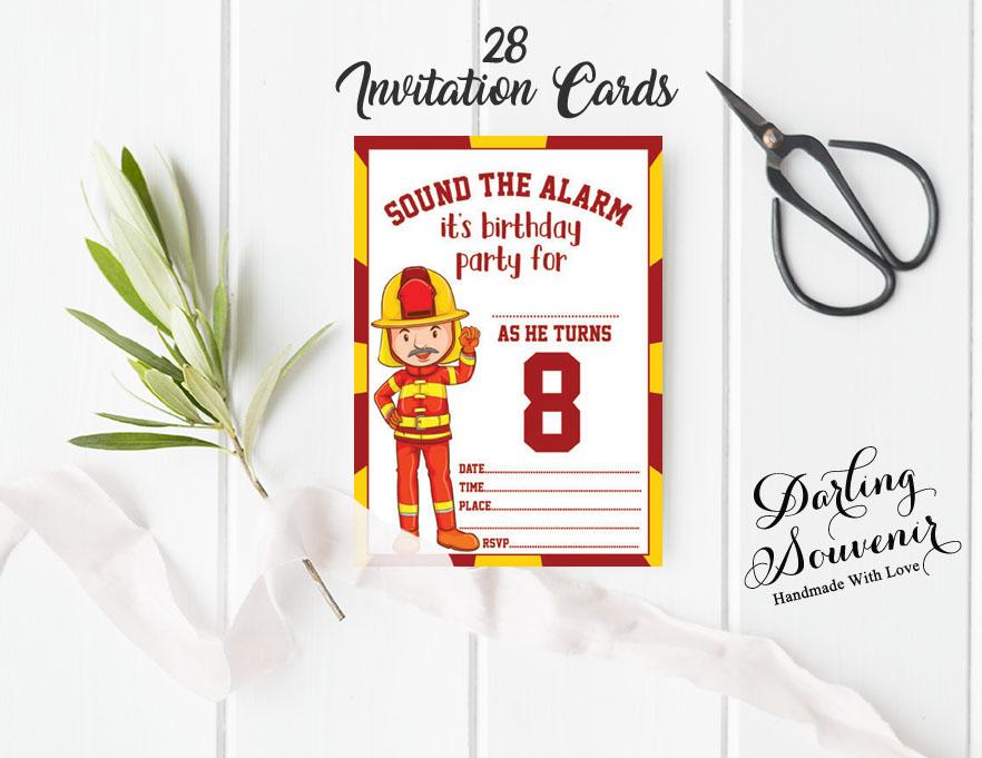 Darling Souvenir White Birthday Invitation Card 28 Pcs Fill or Write In Blank Invites Printable Party Supplies 5 x 7 Inches