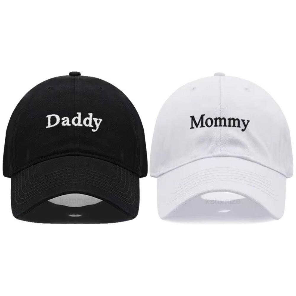 Letter Embroidered Parent Matching Baseball Cap Cotton Couple Cap Sunscreen Hats For Man Women