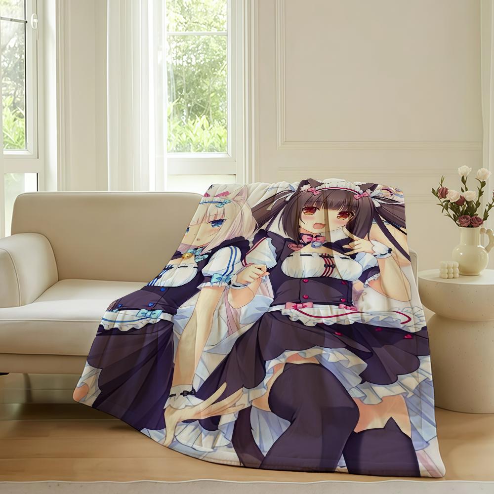 Classic Lovely N-Nekopara Girl Blanket Warm Soft Suitable For Bedroom Sofa Bed Living Room Office Travel Camping Gifts