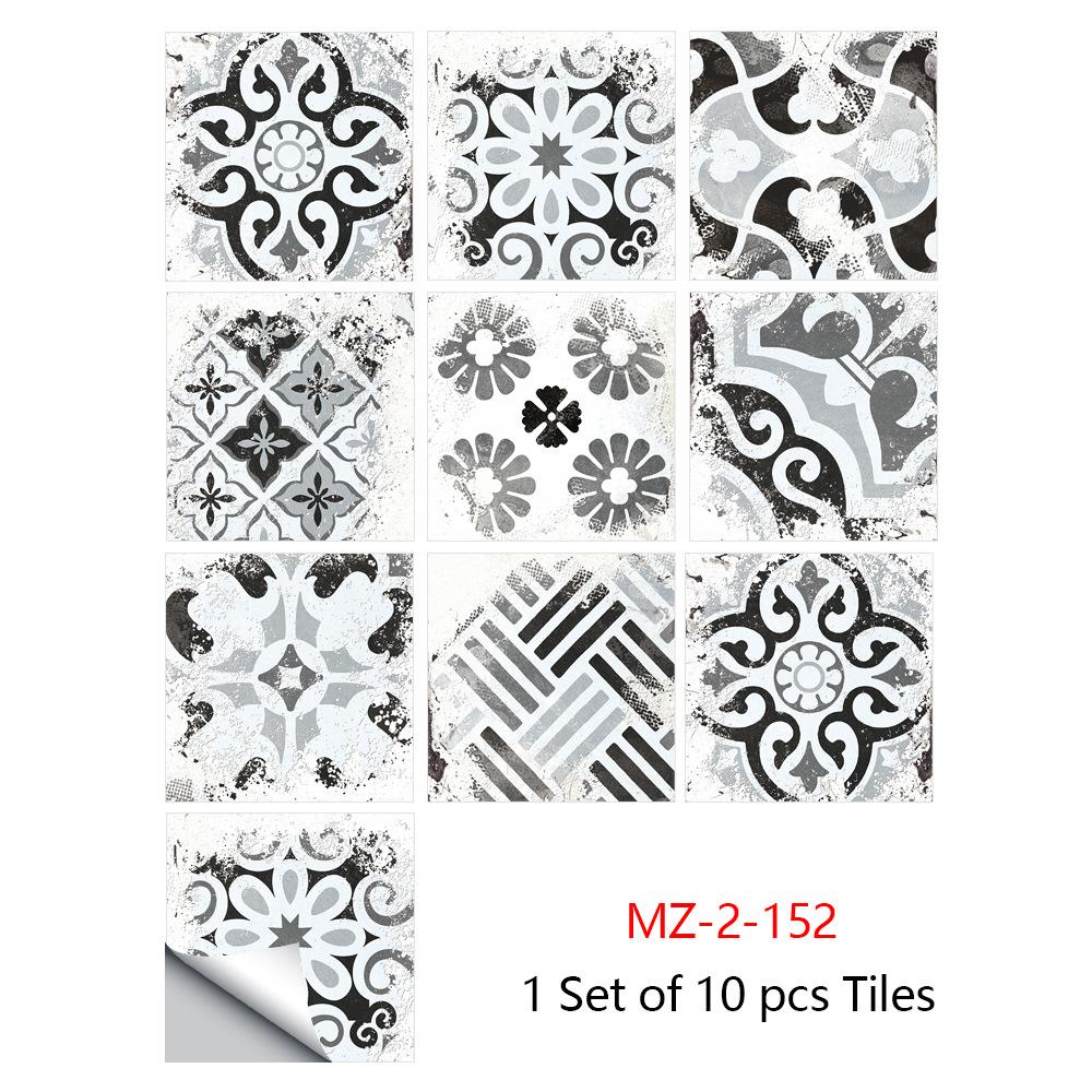 Panele Ścienne Mandala 10 szt. Samoprzylepne Naklejki z Płytkami Mozaikowymi Kwiatowymi Backsplash Kuchenny Usuwalny Wystrój Szafek