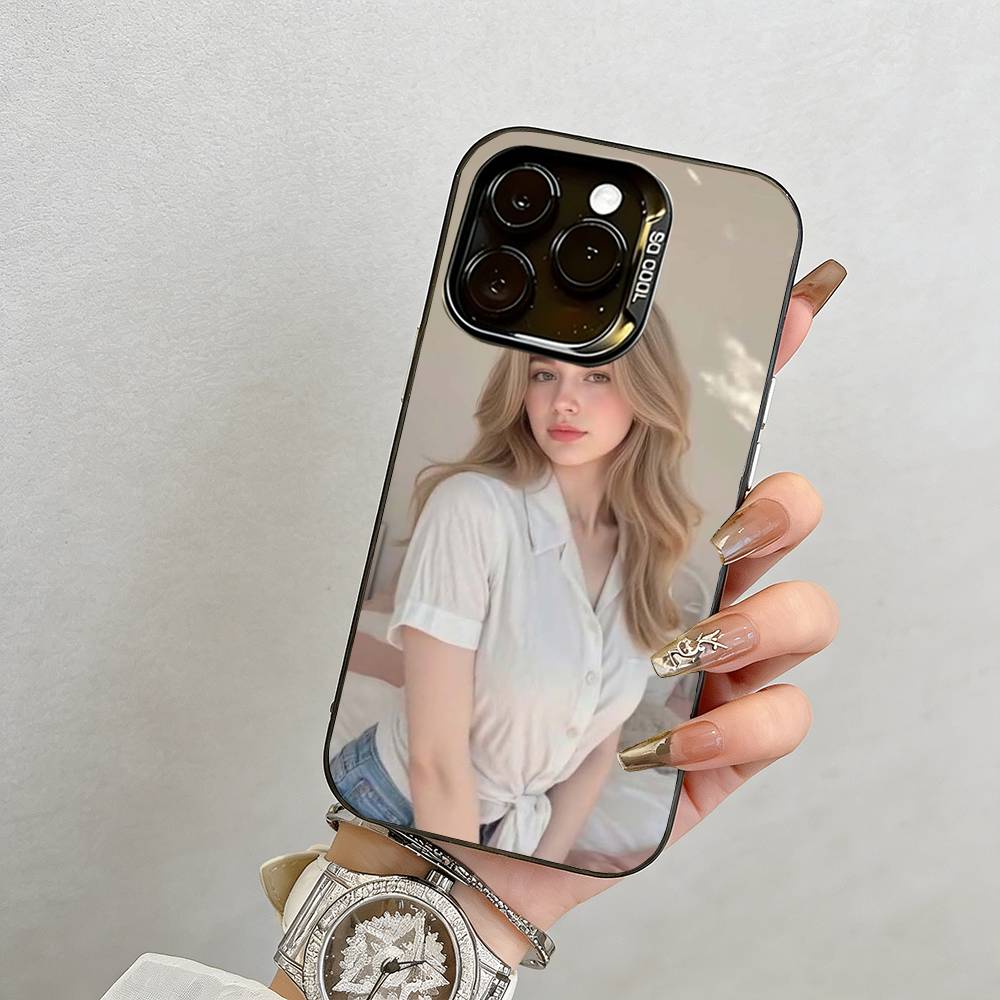 Girl Phone Case For iPhone 17,16,15,14,13,12,11 Plus,Pro Max,XS,Colorful Silver Black Cover