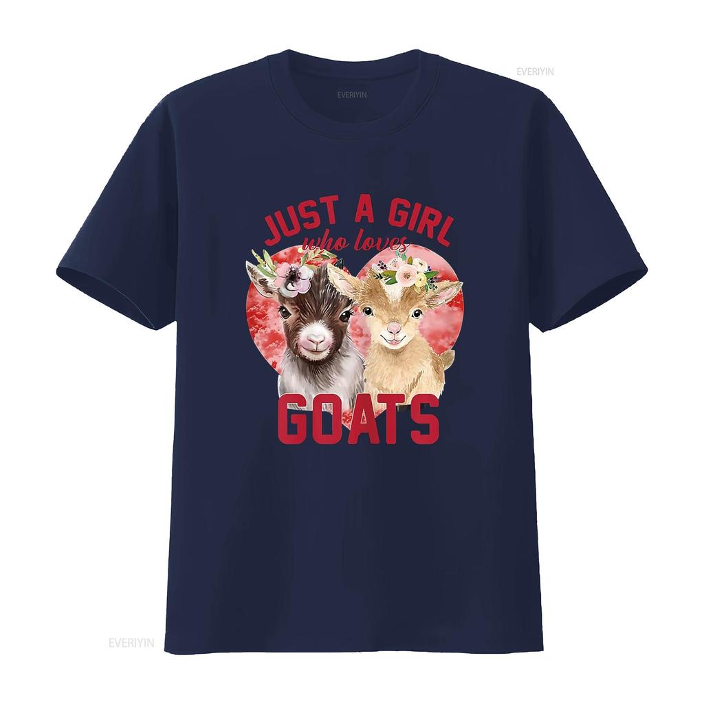 Goat Girl Women Mom Farmer Just A Who Loves Goats T Shirt Vintage Washed Versatile Fashion Streetwear Unisex Designer Clothes