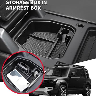 Organizador de Consola Central para Coche Para Land Rover Defender 110 Caja de Almacenamiento con Reposabrazos Bandeja Accesorios para Coche