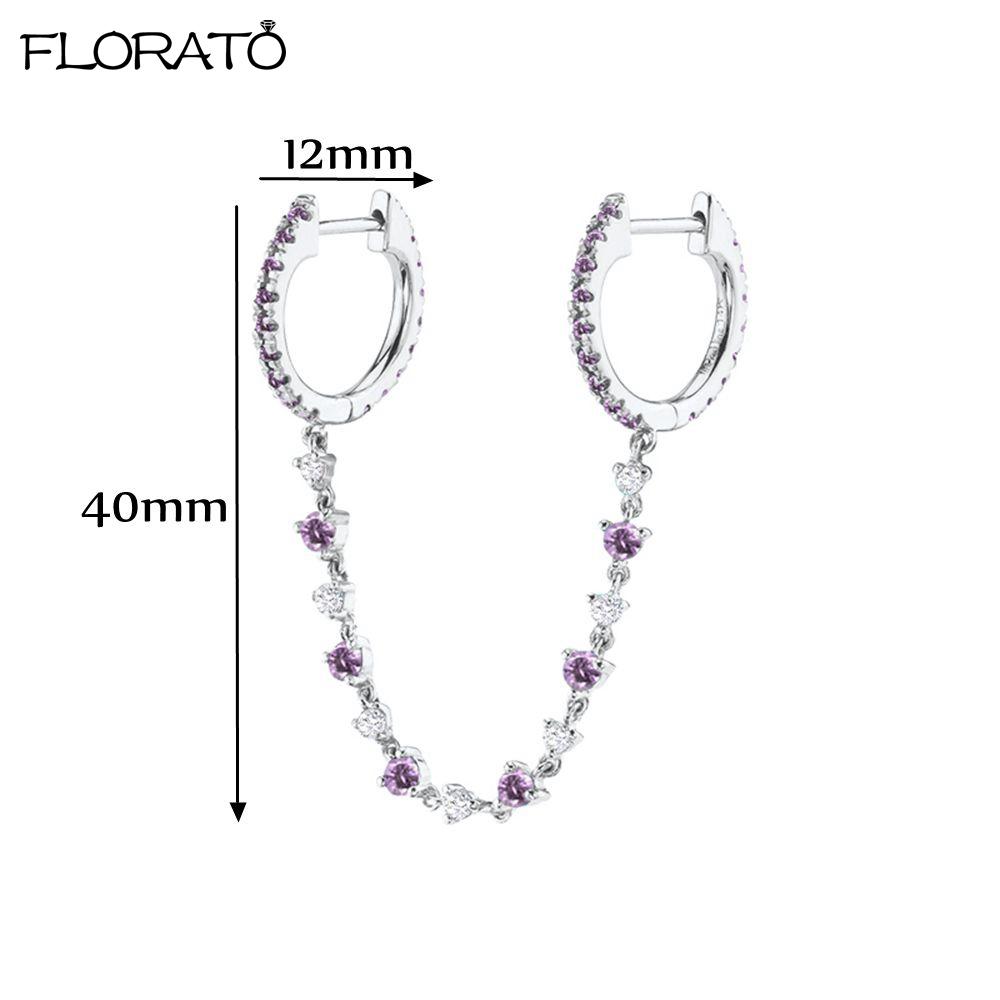 925 Silver Needle Elegant Purple Earrings Exquisite Small Hoop Earrings for Women Fashion Puncture Jewelry Accessories