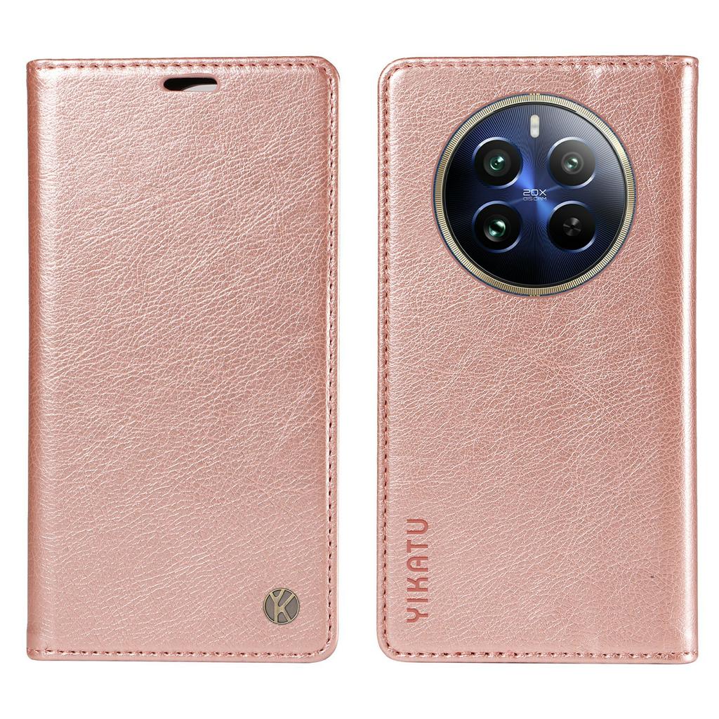 YIKATU YK-006 Für Realme 12 Pro 5G/12 Pro+ 5G Handyhülle Sturzsichere Leder-Klapp-Brieftasche