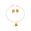French Retro Light Luxury Metal Style Geometric Star Pearl Stud Earrings Necklace Set High-End Niche Earrings