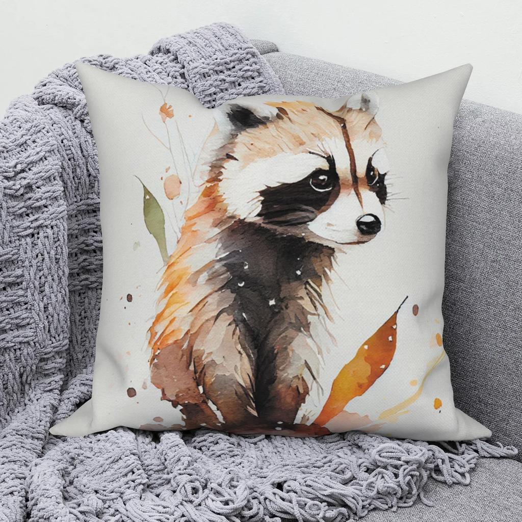 45*45cm Animal Tiger Fox Bird Print Pattern Cushion Cover Home Living Room Sofa Decoration Square Pillowcase