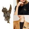2in1 Teen Girl Hair Clip Lapel Pin Metallic Wing Gear Key Shape Hairpin Steampunk Brooch/ Hairpins for Adult Teens