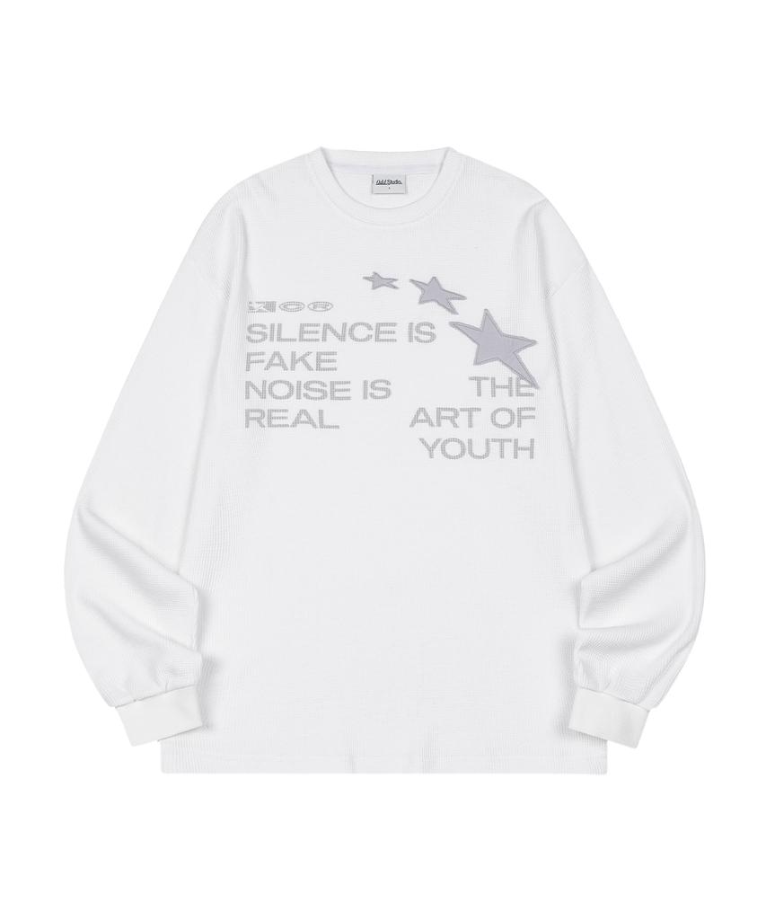 ODDSTUDIO Star Applique Waffle Long Sleeve - Off White