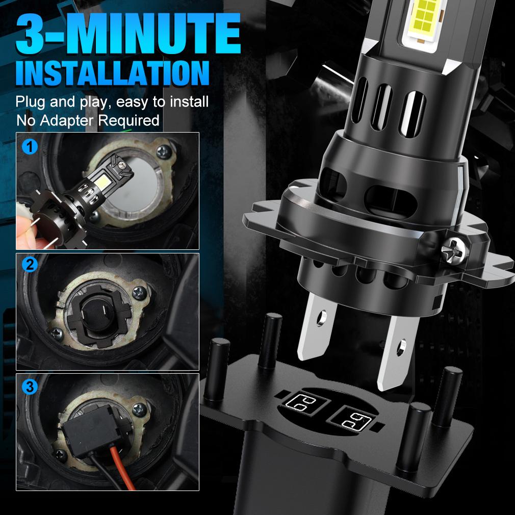 2 Stuks 30000LM H7 LED Koplamp Lampen 100W Mini Draadloze CSP Auto Koplamp Met Ventilator Auto Diode Lampen H7 Turbo Led Auto Verlichting Canbus 12V 6000K