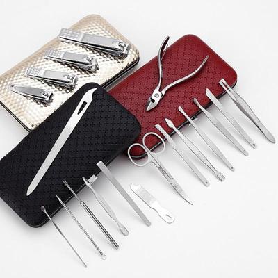 8 19Pcs Pedicure Manicure Nail Clippers Kit Stainless Steel Grooming Set with Portable Case for Professional Home Travel