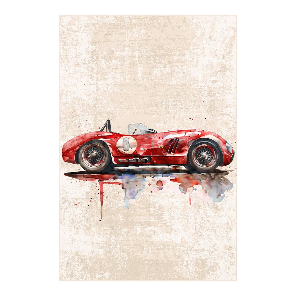 Retro F1 Racing Canvas Painting Poster Vintage Racing Car Wall Art Print for Home Decor