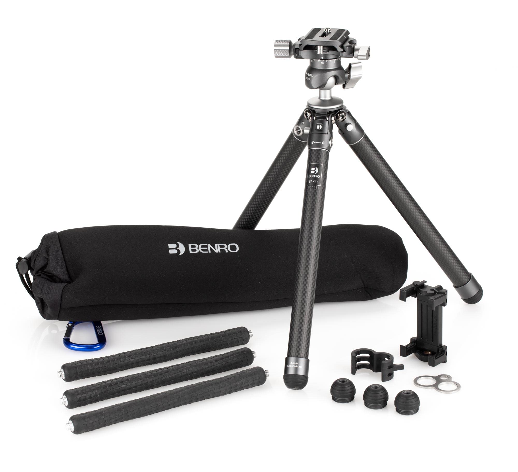 

BENRO TPKFL Table Pod Carbon 3kg Load Max Ball Compatible Tripod, Fiber, Capacity, 18.2mm Leg, Head, Arca-Swiss