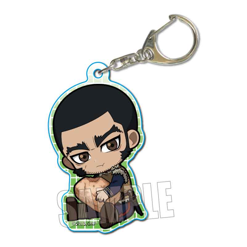 Golden Anime Kamuy Saichi Sugimoto Asirpa Acrylic Pendant Keychains Car Key Chain Key Ring Phone Bag Hanging Jewelry