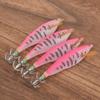 4Pcs Artificial Simulation Fish Lure Bait Fishing Tackle Dual Squid Hook with Luminous Stick Slotpink