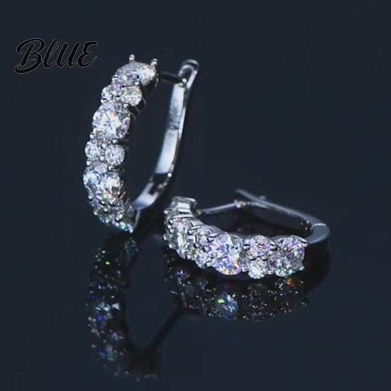 Commuting Earrings 1 Pair Ear-buckle Earrings Circle with Dazzling Cubic