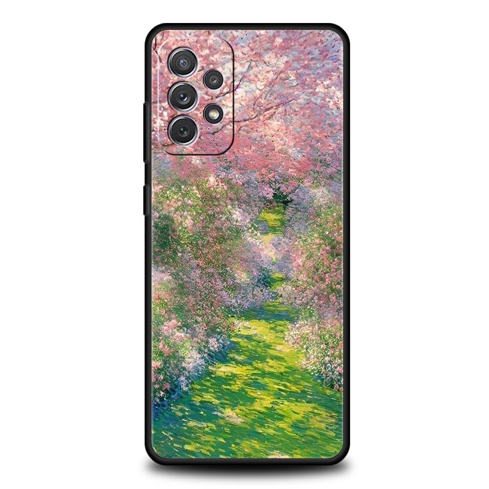 Claude Monet Garden Paint Art Case for Samsung A17 A13 A15 A25 A35 A51 A55 A71 A21S A11 A31 A41 A23 A53 A73 5G A03S A05s Cover