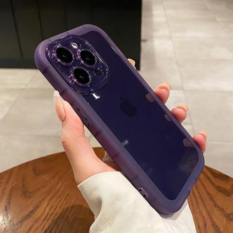 Dark Purple Silicone Phone Case for iPhone 8/7 Plus/11/12/14 - Transparent and Protective