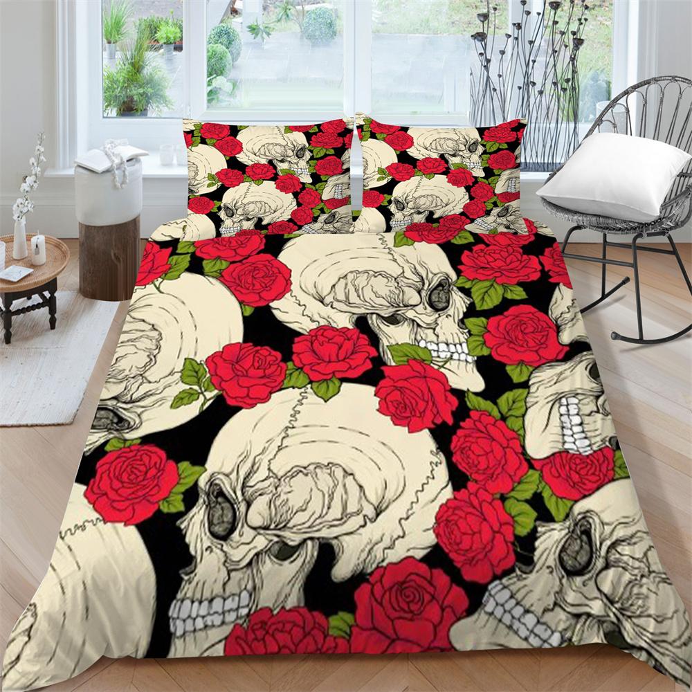 3D Totenkopf Bettwäsche Bettdecke Abdeckungen Home Bettwäsche Teenager Bequeme Bettdecke Bettbezug Set Polyester Bettwäsche Anzug