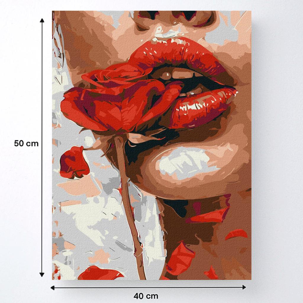 Malowanie Po Numerach Z Ramą Obrazy Do Malowania - Kobieta Z Różą 40X50 Cm