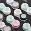 1pcs Candy Color Contact Lens Cases Simple Transparent Portable Eye Contacts Lenses Holder Box Case with Tweezers Wearing Tools