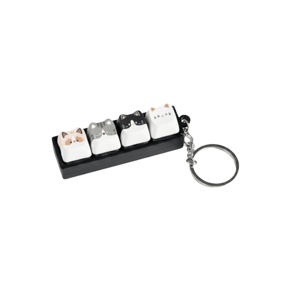 Finger-Tip Pressing Fidget Keychain Cat Fidget Toy Keyboard Fidget Toy Keycap Keychain  Gifts