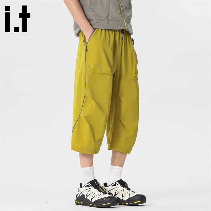CHOCOOLATEit Men's Ice Silk Stretch Loose Cropped Pants