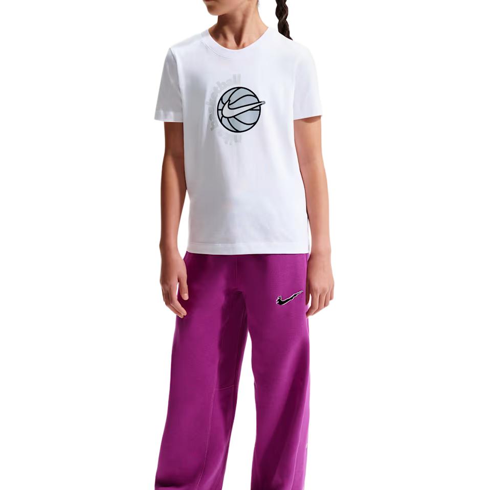 Nike Basketball Logo Short Sleeve Round Neck T-Shirt Kids tops IQ0252-100