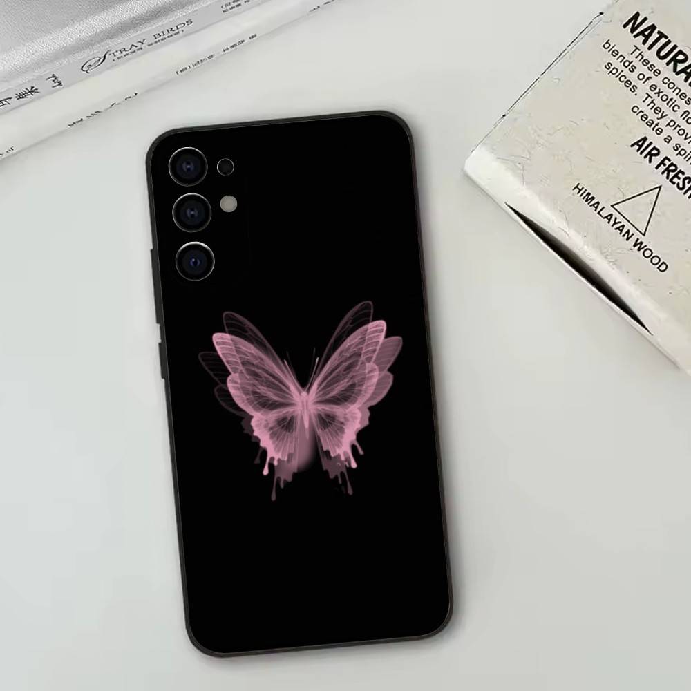 Fluorescent Butterfly   Phone Case For Samsung S25,S24,S21,S22,S23,S30,Ultra,S20,Plus,Fe,Lite,Note,10,Black Cover