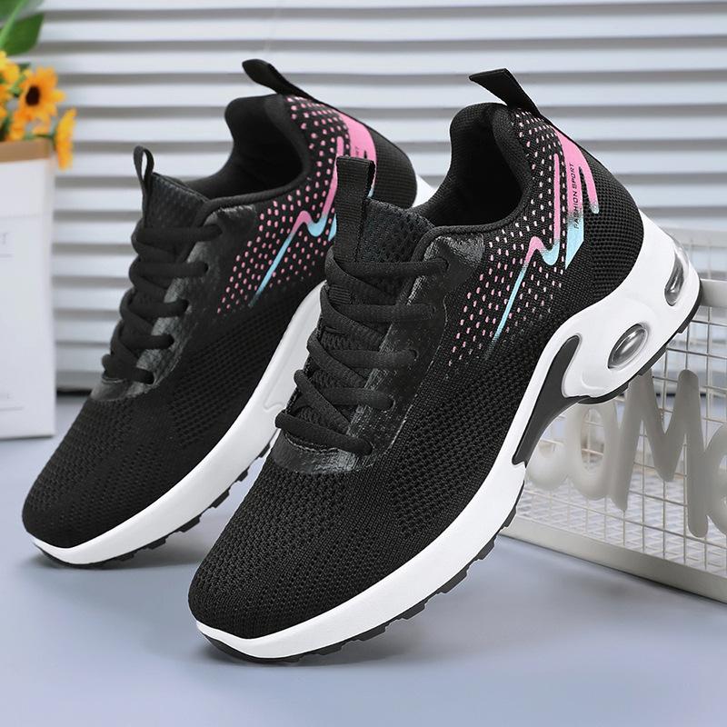 Shoes women's mesh breathable sneakers 2025 large size casual shoes lace-up air cushion not tired feet running shoes