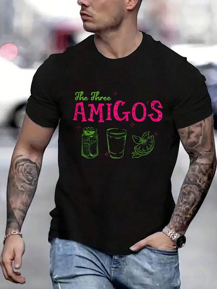 

The Three Amigos Lime Salt Tequila Funny Printed Unisex T-Shirt XXXL