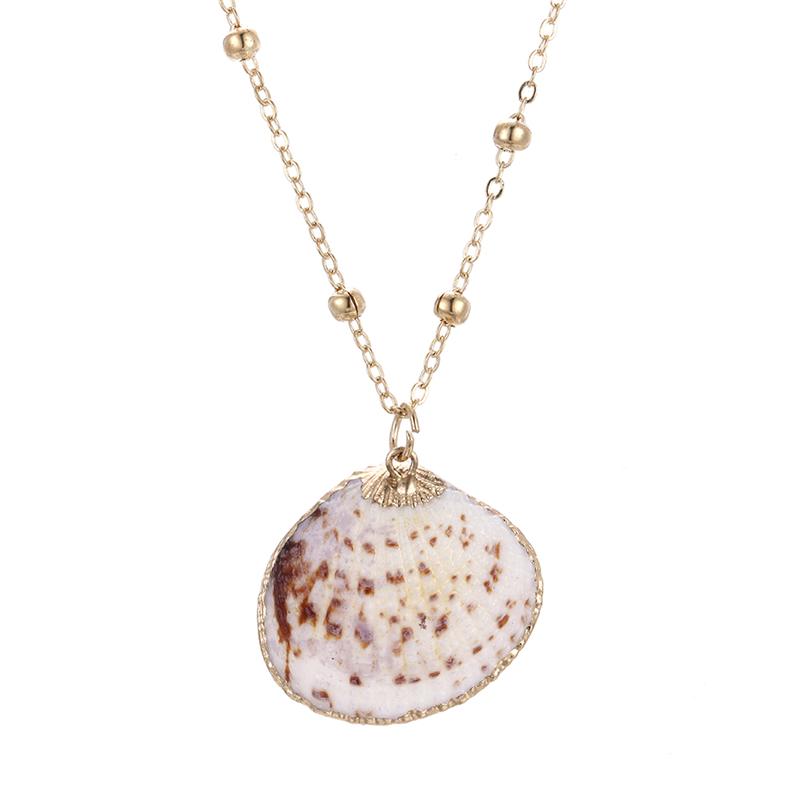 32 Styles Charm Boho Natural Shells Necklaces Scallop Pendant Necklace For Women Gifts Chain Style Alloy Seashell Summer Jewelry