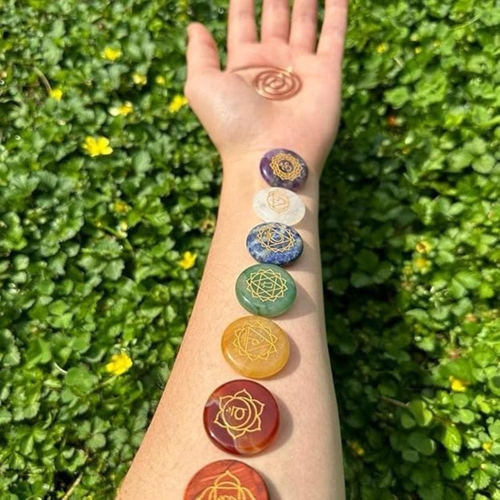 Portable Copper Palm Ring Reiki Energy Spiral Hand Ring  for Meditation & Energy Healing