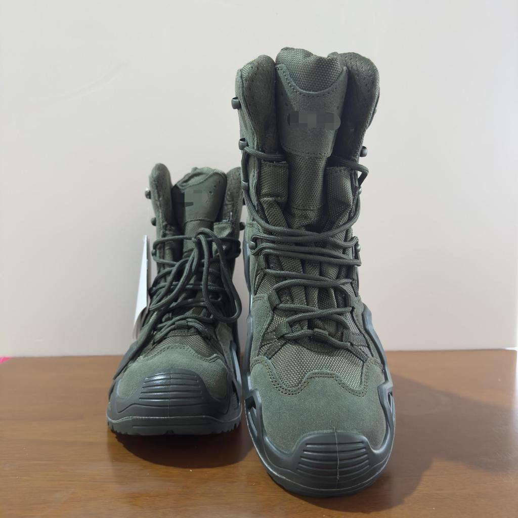 Men's Waterproof Non-slip Tactical Cowhide Hiking Boots with Protective Rubber Outsole