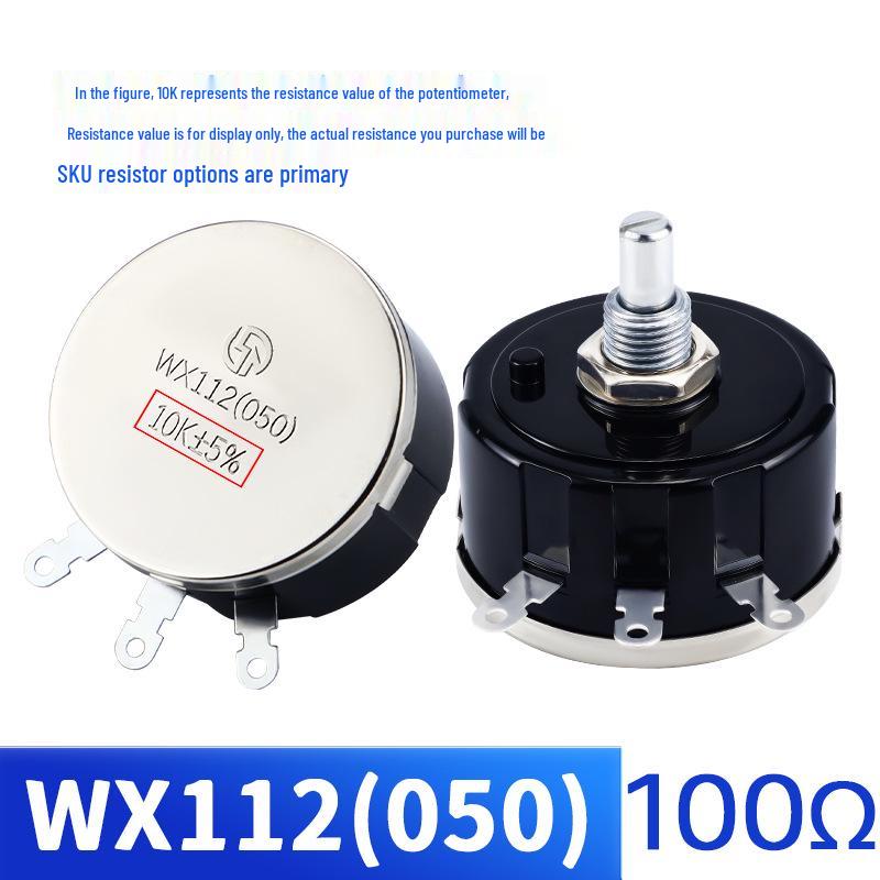 WX112 050 Adjustable Single-Turn Wirewound Potentiometer: 47, 560 Ohm, 1K, 2.2K, 4.7K, 10K, 47K Knob