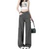 American wide-leg overalls spring and autumn new retro high-waisted loose jeans casual mopping jeans